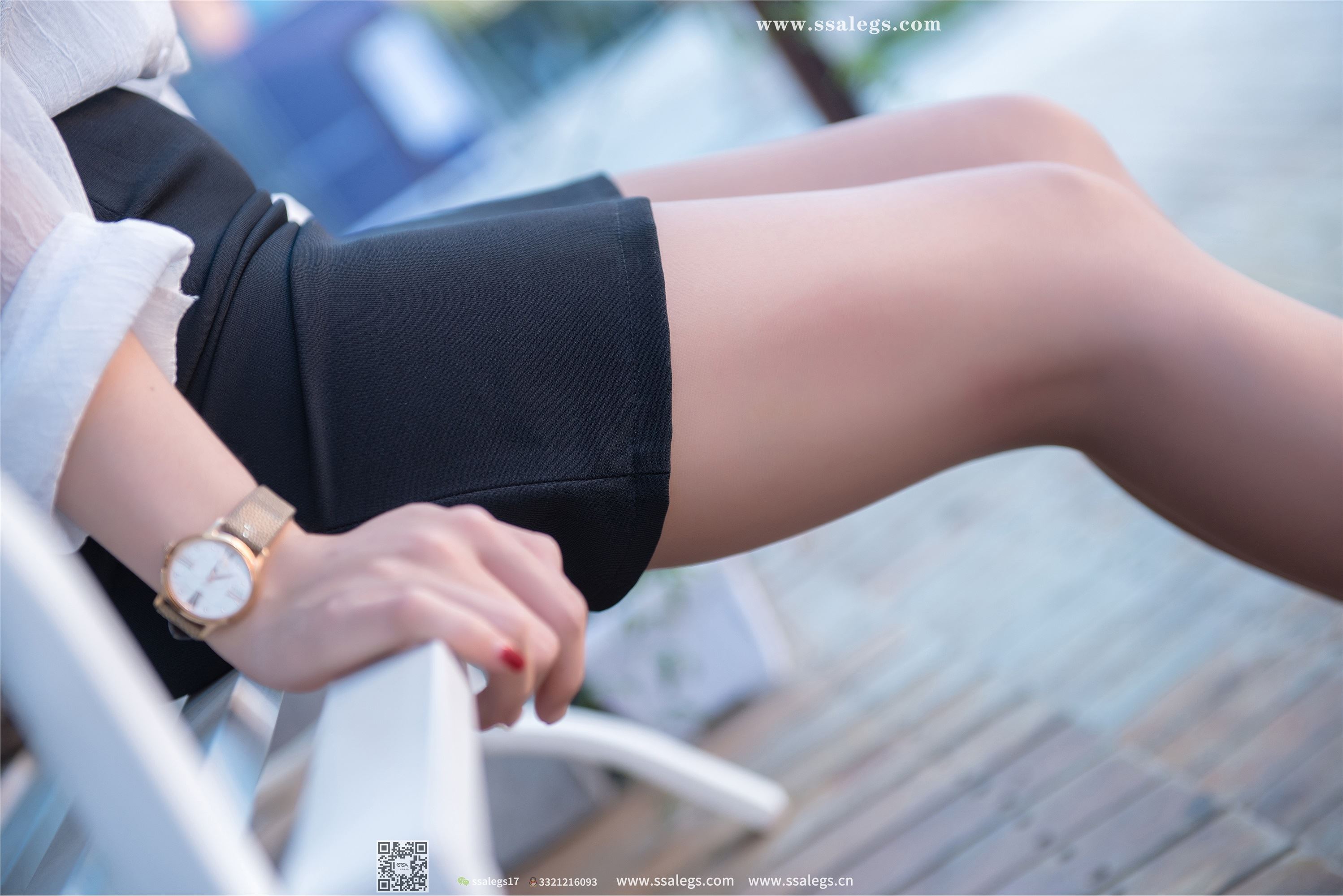 SSA丝社 NO.021 混血美女芷沫浪漫咖啡色丝袜街拍